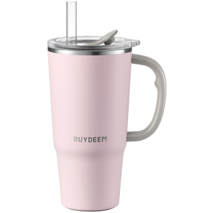 BUYDEEM Thermo Mug With Straw 700 ml, model DS57, color Pink