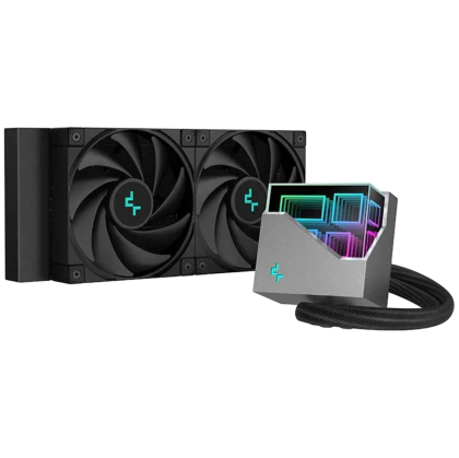 DeepCool LT520, 240mm CPU Liquid Cooler, 2x120mm FK120 PWM FDB Fans, 4th Gen Water Pump, ARGB Multidimensional Infinity Mirror Top Cap, Black, Int.LGA2066/2011v3/2011/1700/1200/1151/1150/1155, AMD TRX4/sTR4/ AM5/AM4