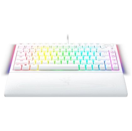 Razer BlackWidow V4 75% White, Gaming Keyboard, US Layout, Hot-swappable Design, Compact 75% Layout with Aluminum Case, Mechanical Switches (Tactile), Razer Chroma RGB, Dedicated media roller with 2 dedicated media buttons, Detachable Type C Cable
