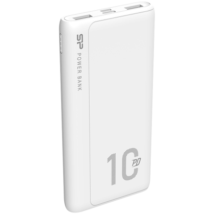 Silicon Power QP15 10.000mAh PowerBank > 500 charging cycles 2x USB A Out, 1x Micro USB in + 1x USB C In/out, Li-Polymer, 10000mAh, Fast Charge, White