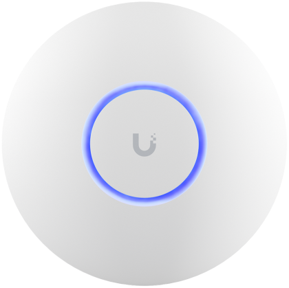Ubiquiti U6+ access point. WiFi 6 model with throughput rate of 573.5 Mbps at 2.4 GHz and 2402 Mbps at 5 GHz. No POE injector included. UI recommends U-POE-AF or POE switch