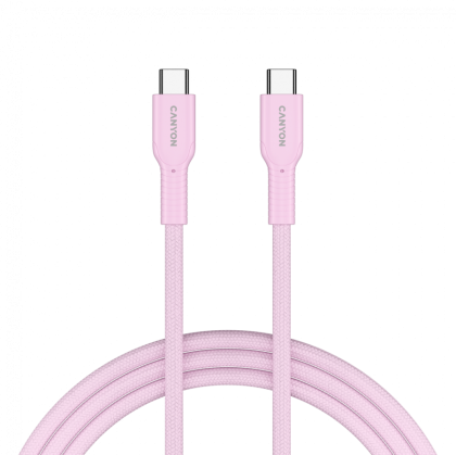 CANYON cable OnWire 60CL C-C 60W COLOR Braided 1m Pink