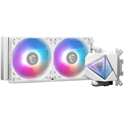 MSI MAG CORELIQUID I240 WHITE 2x 120mm ARGB Fans, Aluminum Radiator, Loop Dynamic Bearing, Intel LGA 1150/1151/1155/1156/1200/1700/1851, AMD AM5/AM4, 3Y Warranty