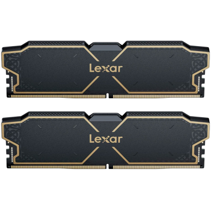 Lexar 32GB Kit (2x16GB) THOR DDR5 6000 CL38 1.3V Memory with heatsink, Dual pack, Black Color