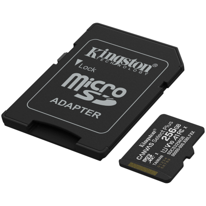 Kingston 256GB microSDXC Canvas Select Plus Gen3 150MB/s A1 Card + Adapter