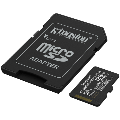 Kingston 128GB microSDXC Canvas Select Plus Gen3 150MB/s A1 Card + Adapter