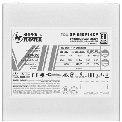 Super Flower Leadex VII Platinum 1200W ATX 3.1, 80 Plus Platinum, Fully Modular, Compact 150mm Size, 140mm F.D.B Fan, White, 10 year warranty
