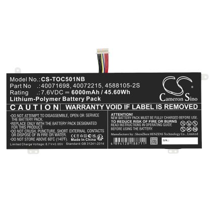 Laptop Battery for TOSHIBA Dynabook Satellite Pro C40-G-11G LiIPo 7,6V 6000mAh CAMERON SINO