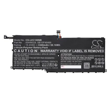 Laptop Battery for LENOVO ThinkPad X1 20FBS0L900, ThinkPad X1 Yoga 20FQA04TAU, 00HW028 LiPo 15.2V 3300 mAh CAMERON SINO