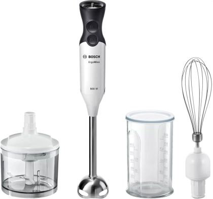 Blender Bosch MS6CA4150, Blender, ErgoMixx, 800 W, Included transparent jug, chopper and stirrer, White, anthracite