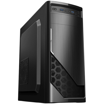 Chassis FC-F52A, ATX, 7 slots, 1 X 5.25", 2 X 3.5" H.D., 2 X 2.5", 2 x USB 3.0, 1 X Type C / 1 x AUDIO /, PSU 550W 12 sm, 20+4pin, Black