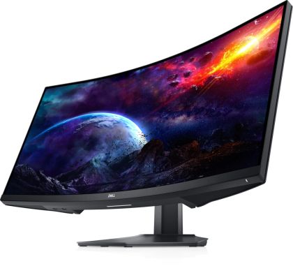 Монитор Dell S3422DWG, 34" Curved Gaming AG LED 21:9, VA, 1ms MPRT/2ms GtG, 144Hz, 3000:1, 400 cd/m2, WQHD (3440x1440), AMD FreeSyn, HDR 400, 90% DCI-P3, HDMI, DP, USB 3.2 Hub, ComfortView, Audio Line-out, Height Adjustable, Tilt, Black