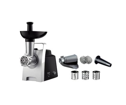 Meat grinder Tefal NE109838, HV1 7IN 1, 1400W, 1.7kg/min, coulis, 2 grids, shredder 3 drums, handle