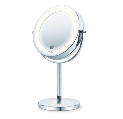 Cosmetic mirror Beurer BS 55 Illuminated mirror, touch sensor, 18 LED light, 7 x zoom, 2 swiveling mirrors, 13 cm