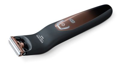 Beurer HR 6000 body groomer, Double-sided shaving blade and rotating attachment with 13 different trim lengths for the body and face, quick-charge function, LED display, Water-resistant