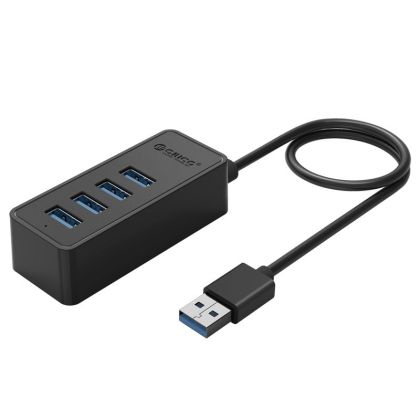 Orico хъб USB3.0 HUB 4 port - USB/Micro USB input, Black - W5P-U3-030