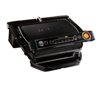 Barbecue Tefal GC714834, Optigrill+ Black Snacking, 600cm2 cooking surface, snacking tray, automatic cooking sensor, 6 automatic programs, 4 adjustable temp., cooking level indicator, non-stick die-cast alum. Plates