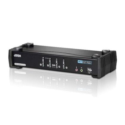 Comutator KVMP ATEN CS1784A, 4 porturi, USB, DVI Dual Link, Audio