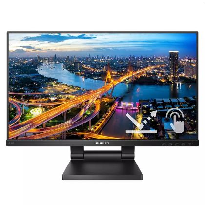 Monitor Philips 242B1TC/00, 23.8" Touch (anti-glare), IPS, WLED, 1920x1080@75Hz, 4ms GTG, 250cd m/2, 1000:1, DCR 50M:1, FlickerFree, Low Blue Mode, 2Wx2, Tilt, Height Adjust, D-SUB, HDMI, DP, USB hub