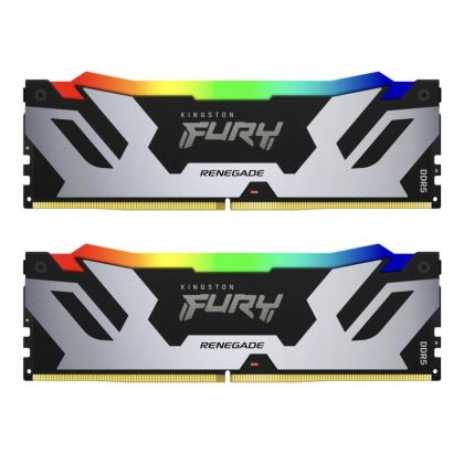 Памет Kingston Fury Renegade Silver RGB 32GB(2x16GB) DDR5 6400MHz KF564C32RSK2-32