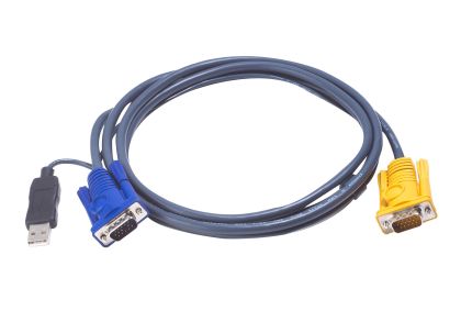 1.8M USB KVM Cable with 3 in 1 SPHD and built-in PS/2 to USB converter