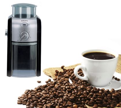 Coffee Grinder Krups GVX242, Coffee Grinder Pro Edition black/chrome