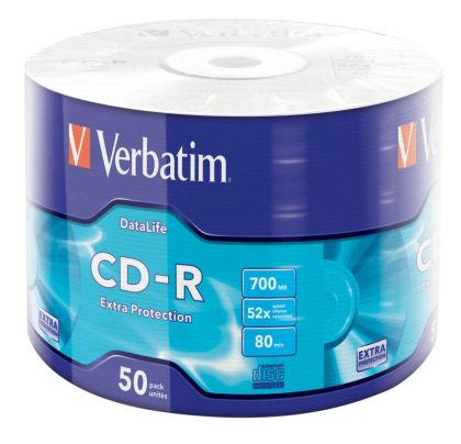 Media Verbatim CD-R 700MB 52X EXTRA PROTECTION WRAP (50 PACK)