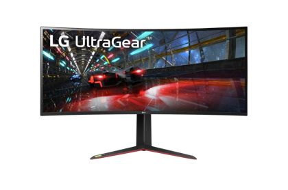 Монитор LG 38GN950P-B, 37.5" Ultragear Nano IPS 1ms, 21:9 Curved Gaming QHD+ (3840x1600), 160Hz, 1000:1, 450 cd/m2, 1000:1, DCI-P3 98%, AMD FreeSync, NVIDIA G-Sync, HDR 600, Sphere Lighting 2.0, USB Down/Up-stream, HDMI, DisplayPort, Tilt/Height, Black