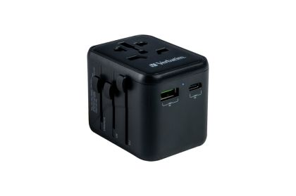 Adapter Verbatim UTA-02 Universal Travel Adapter with 1 x USB-C PD 20W / 1 x USB-A QC 3.0