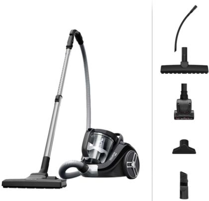 Vacuum cleaner Rowenta RO4B75EA Compact Power XXL, Black, 900W, 2.5L, 75 dB, 2in1 crevice, parquet, upholstery, mini turbo, precision flex crevice