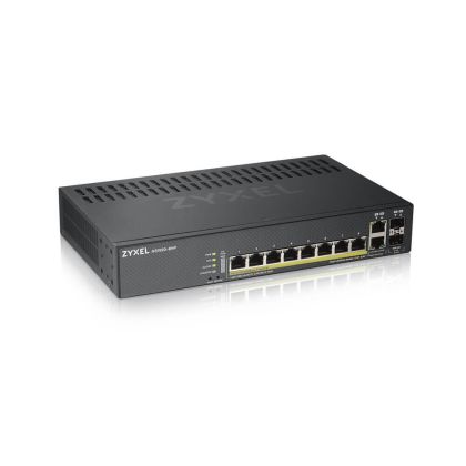 Switch ZyXEL GS1920-8HPv2, 10 Port Smart Managed Switch 8x Gigabit Copper and 2x Gigabit dual pers., hybrid mode, standalone or NebulaFlex Cloud, 130 Watt PoE, fanless