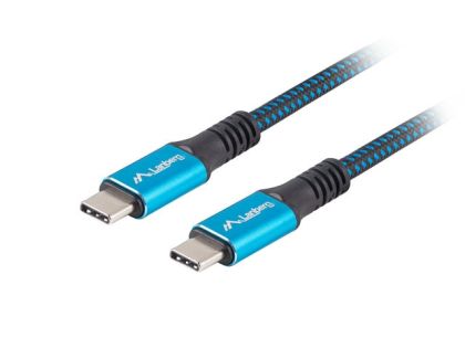 Кабел Lanberg USB-C M/M 4.0 cable 1.2m 100W 8K 30HZ Black-Blue