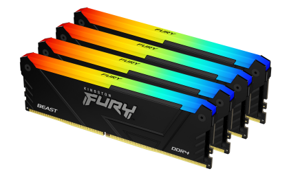 Памет Kingston FURY Beast Black RGB 32GB(4x8GB) DDR4 3600MHz CL17