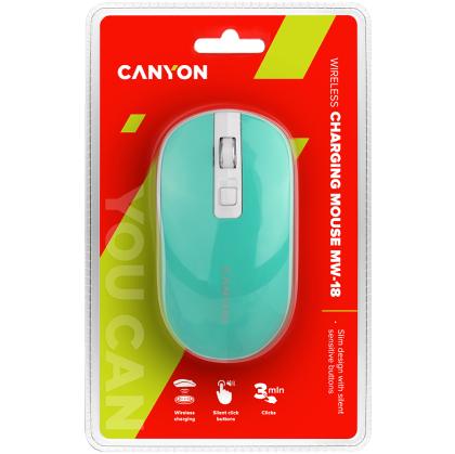 CANYON mouse MW-18 EU Wireless Charge Aquamarine