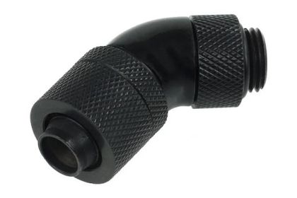 Alphacool 13/10 compression fitting 45° revolvable G1/4, Deep Black