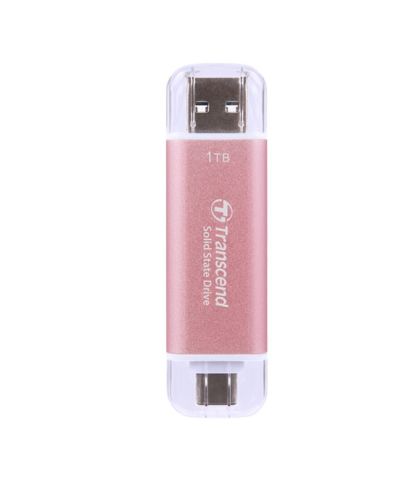 Hard disk Transcend 1TB, USB External SSD, ESD310P, USB 10Gbps, Type C/A, Pink