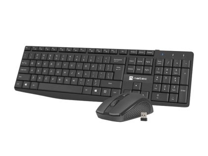 Natec Set 2 in 1 Keyboard Black Squid + Mouse Wireless US Layout