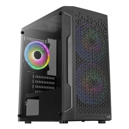 AeroCool кутия Case mATX - Trinity Mini-G-BK-v3 - 3 fans included, Tempered Glass