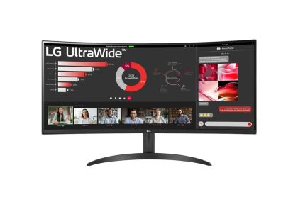 Monitor LG 34WR50QC-B, 34" UltraWide AG, Curved 21:9 VA Panel, 5ms, 3000:1, 300 cd/m2, QHD 3440x1440, HDR10, sRGB 99%, AMD FreeSync, 100Hz, HDMI, DisplayPort, PBP, Tilt , Reader Mode, Headphone Out, Black