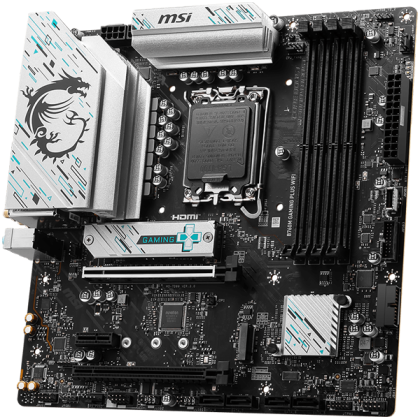 MSI Main Board Desktop B760M GAMING PLUS WIFI, LGA 1700, 4xDDR5, mATX, Dual Channel DDR5 6800(OC)MHz, 2x PCIe x16 slots, 2x M.2 slots, 2x HDMI, 2x USB 3.2 Gen 2x2, 4x USB 3.2 Gen 1 , 4x USB 2.0, 7.1 HD Audio, 2.5Gbps LAN, WI-Fi 6E, BT, 3Y