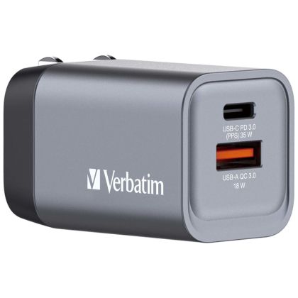 Charger Verbatim GNC-35 GaN Charger 2 Port 35W USB A/C (EU/UK/US)