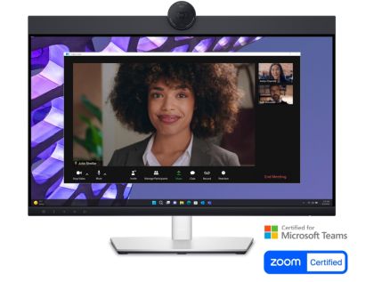 Monitor Dell P2424HEB, 23.8" Video Conferencing, FullHD (1920x1080) AG, IPS, 16:9, 5ms, 1000:1, 250 cd/m2, 99% sRGB, HDMI, DP, USB-C, USB 3.2 hub, RJ45, 1x 4MP RGB + IR 2K camera, 2x digital mic, 2x 5W speaker, Height Adj, Pivot, Swivel, Tilt, Black