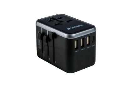 Adapter Verbatim UTA-04 Universal Travel Adapter with 1 x USB-C PD 61W & QC 3.0 / 1 x USB-C / 3 x USB-A