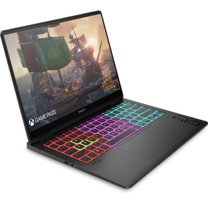 Лаптоп HP Omen 14-fb0034nn Shadow Black, Ultra 7-155H(up to 4.8GH/24MB/16C), 14" OLED BV 400nits 120Hz, 16GB LPDDR5X on-board, 2TB PCIe SSD, NVIDIA GeForce RTX 4060 8GB, WiFi 7+BT5.4, Backlit Kbd, 6C Batt Long Life, Free DOS