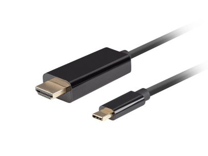 Кабел Lanberg USB-C (M) -> HDMI(M) 2.0 4K 60hz cable 0.5m, black