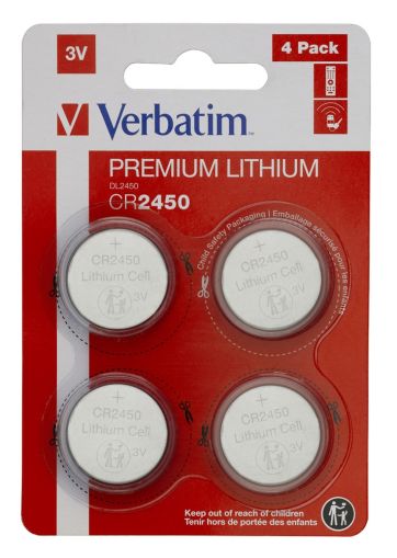 Battery Verbatim LITHIUM BATTERY CR2450 3V 4 PACK