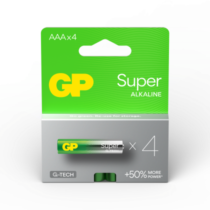 Алкална батерия GP SUPER LR03 AAA, 4 бр. в опаковка / блистер, 1.5V,GP-BA-24A21-SB4