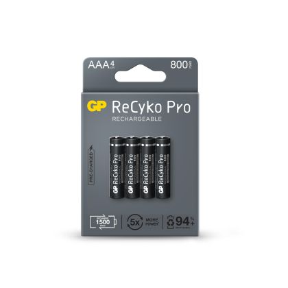 Rechargeable Battery GP R03 AAA 800mAh NiMH 85AAAHCB-EB4 RECYKO+ PRO , 4 pc in blister