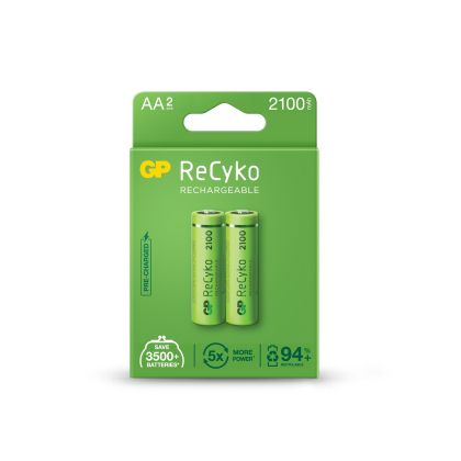 Rechargeable Battery GP R6 AA 2100mAh RECYKO 210AAHCE-EB2 NiMH 2 pcs. pack GP