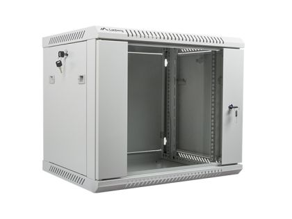 Communication cabinet Lanberg rack cabinet 19” wall-mount 9U / 600x450 for self-assembly (flat pack), gray